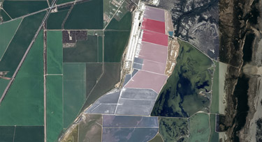 Cheetham salt ponds from satellite